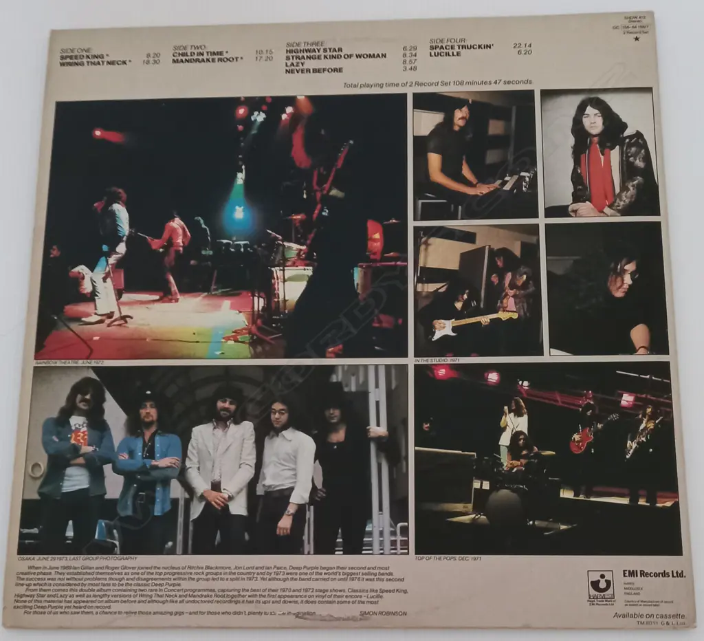 Deep Purple, In Concert (Double album) Image 1++